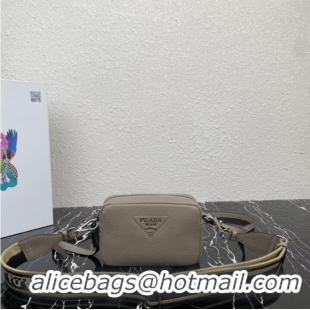 Spot Bulk Prada Leather shoulder bag 1BH192 gray