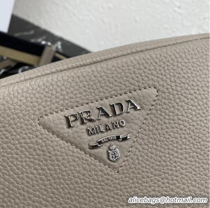 Spot Bulk Prada Leather shoulder bag 1BH192 gray