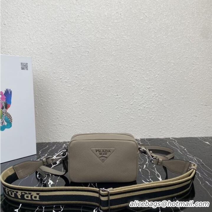 Spot Bulk Prada Leather shoulder bag 1BH192 gray