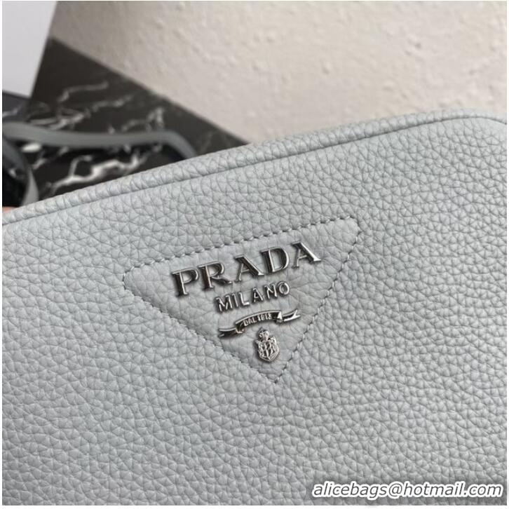 Famous Brand Prada Leather shoulder bag 1BH192 light blue