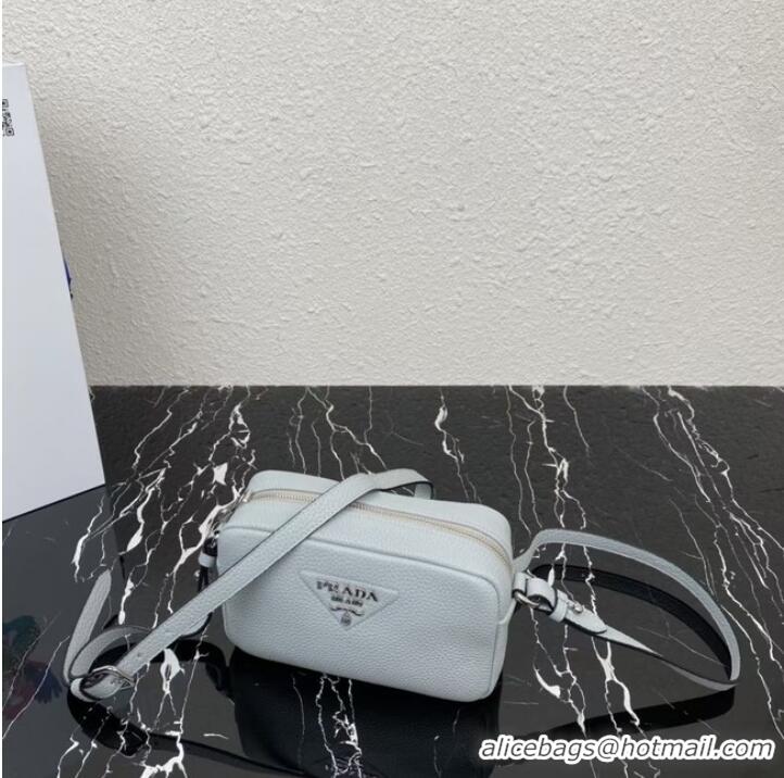 Famous Brand Prada Leather shoulder bag 1BH192 light blue