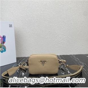 Buy Inexpensive Prada Leather shoulder bag 1BH192 Sand Beige