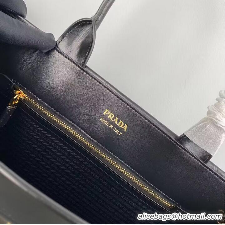 Super Quality Prada Large leather Prada Symbole bag with topstitching 1BA377 Black