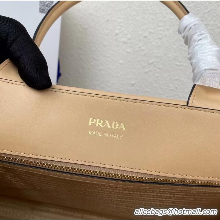 Super Quality Prada Large leather Prada Symbole bag with topstitching 1BA377 Sand Beige