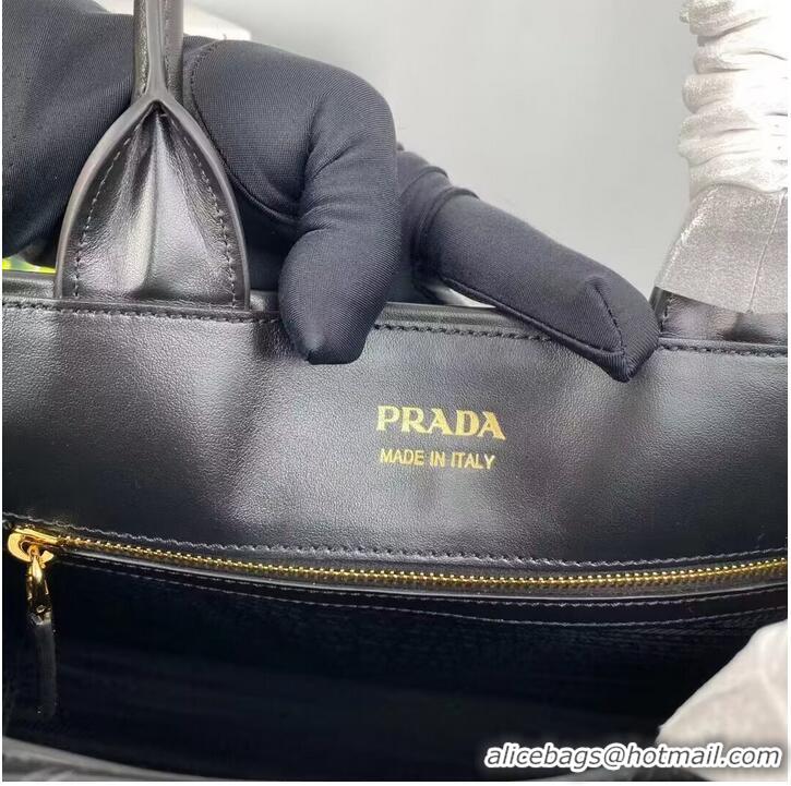 New Design Medium leather Prada Symbole bag with topstitching 1BA378 black