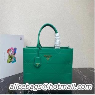 Buy Discount Medium leather Prada Symbole bag with topstitching 1BA378 Green