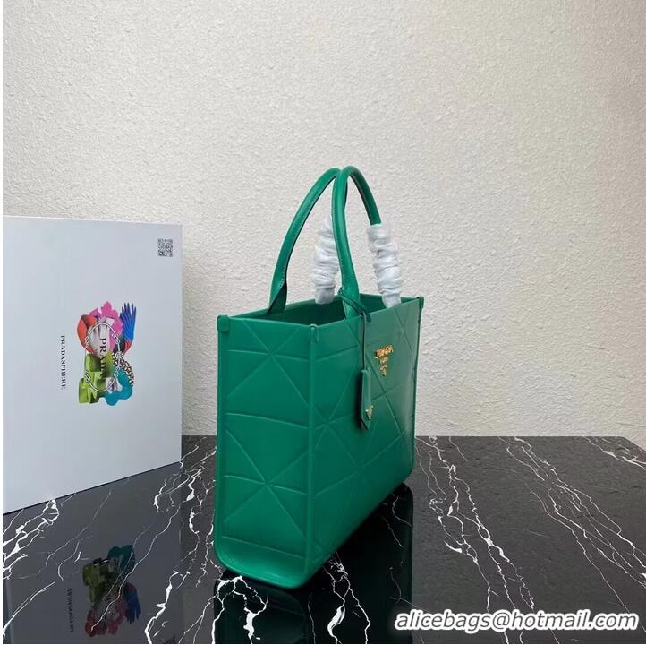 Buy Discount Medium leather Prada Symbole bag with topstitching 1BA378 Green