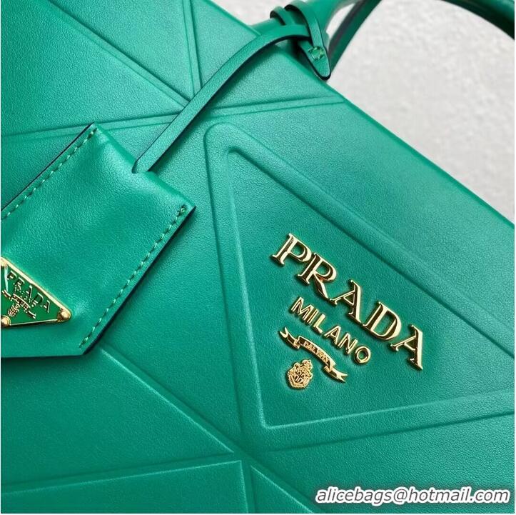 Buy Discount Medium leather Prada Symbole bag with topstitching 1BA378 Green