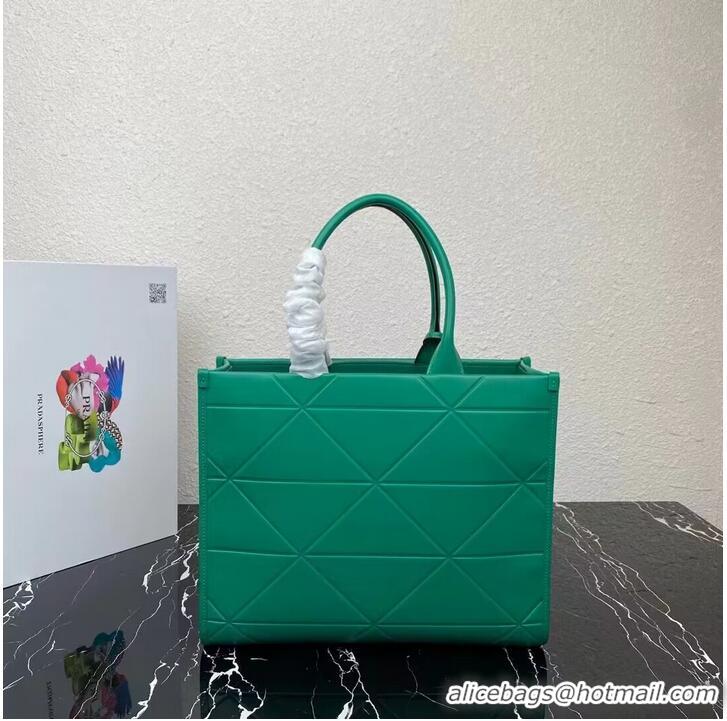 Buy Discount Medium leather Prada Symbole bag with topstitching 1BA378 Green