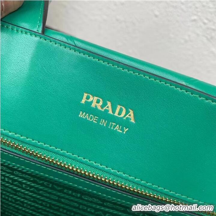 Buy Discount Medium leather Prada Symbole bag with topstitching 1BA378 Green