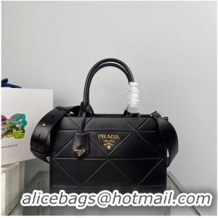 Good Product Small leather Prada Symbole bag with topstitching 1HH039 black