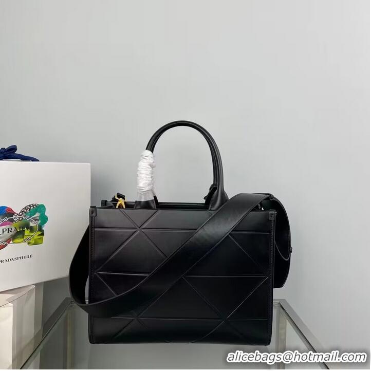 Good Product Small leather Prada Symbole bag with topstitching 1HH039 black