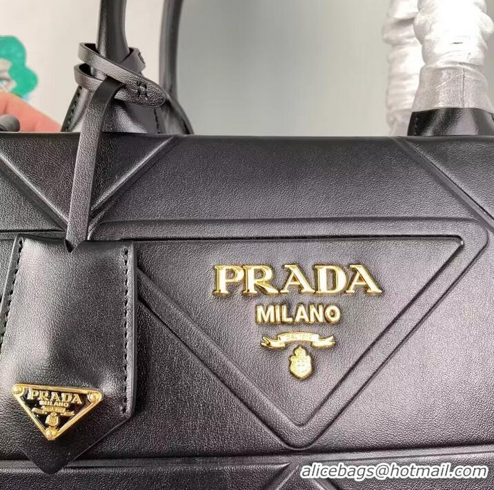 Good Product Small leather Prada Symbole bag with topstitching 1HH039 black