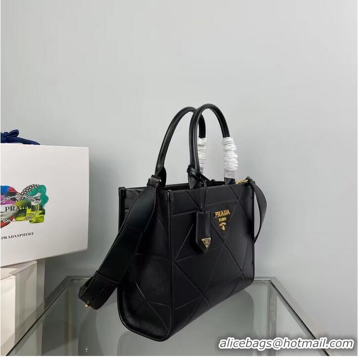 Good Product Small leather Prada Symbole bag with topstitching 1HH039 black