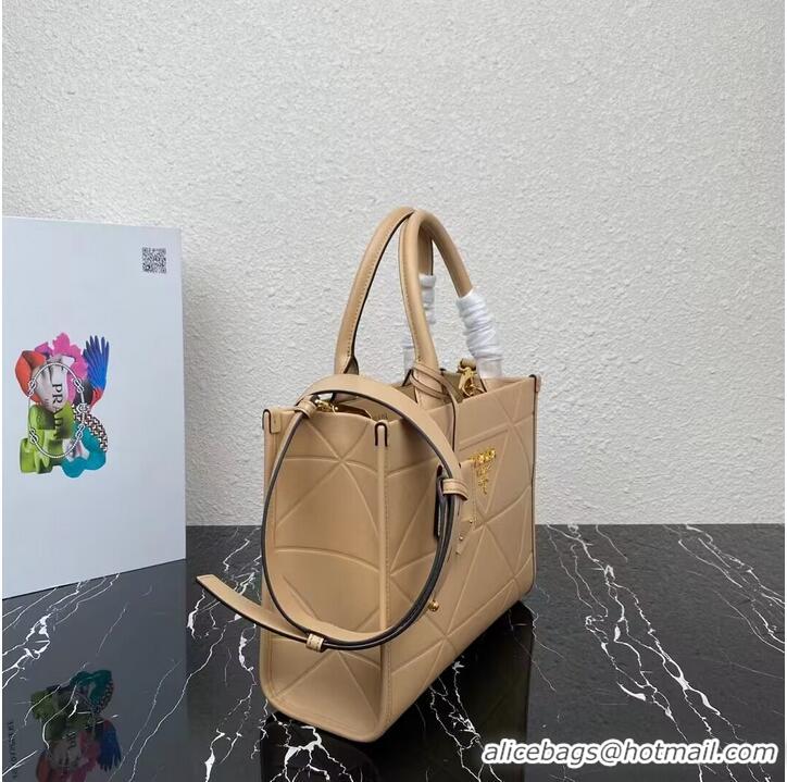 Good Product Small leather Prada Symbole bag with topstitching 1HH039 Sand Beige