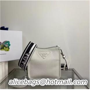 Affordable Price Prada Leather mini shoulder bag 1BH191 white