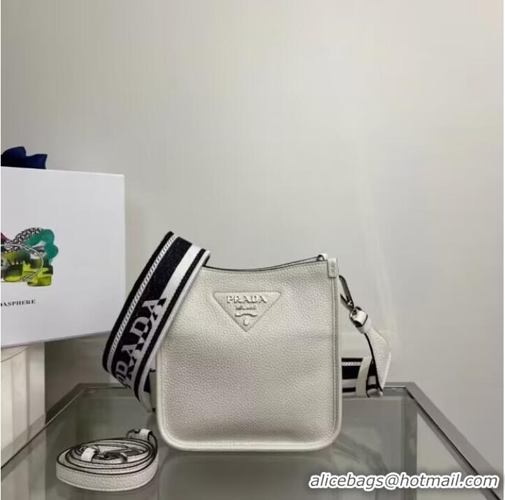 Affordable Price Prada Leather mini shoulder bag 1BH191 white