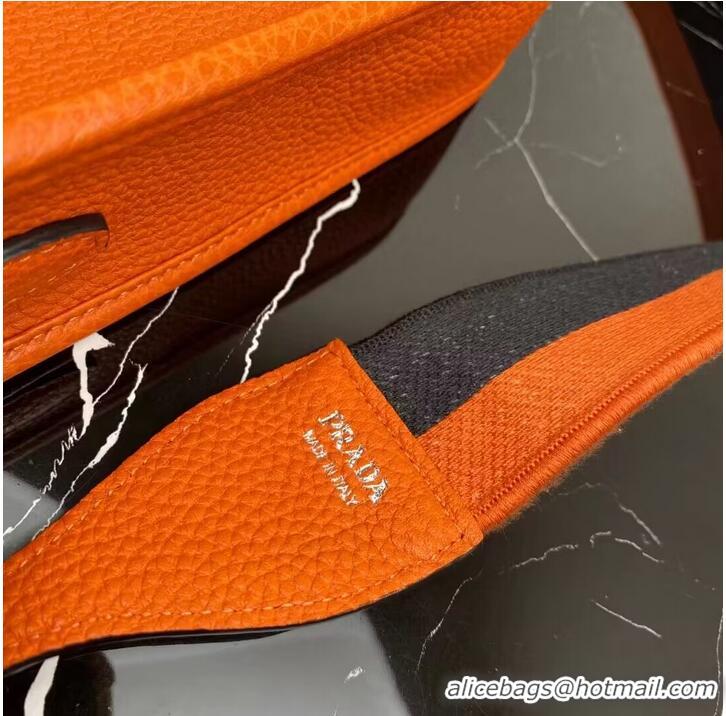 Well Crafted Prada Leather mini shoulder bag 1BH191 Papaya