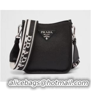 Top Design Prada Leather mini shoulder bag 1BH191 black