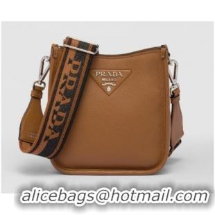 Top Quality Prada Leather mini shoulder bag 1BH191 Caramel