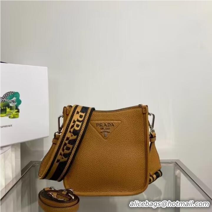 Top Quality Prada Leather mini shoulder bag 1BH191 Caramel