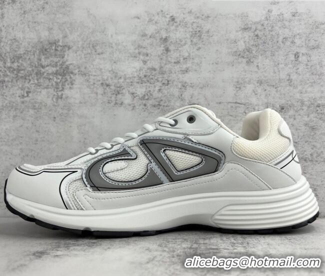 Stylish Dior B30 Sneakers in Mesh and Technical Fabric Light Grey/White 122931