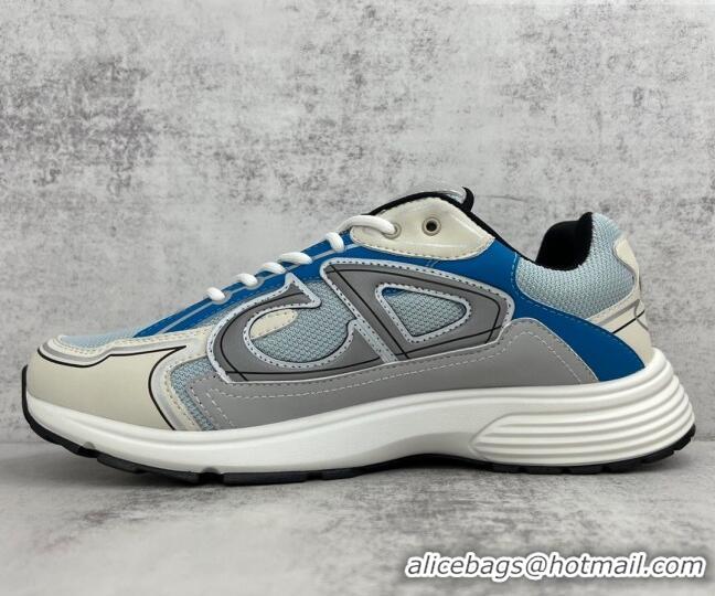 Stylish Dior B30 Sneakers in Mesh and Technical Fabric Blue/Grey 122939