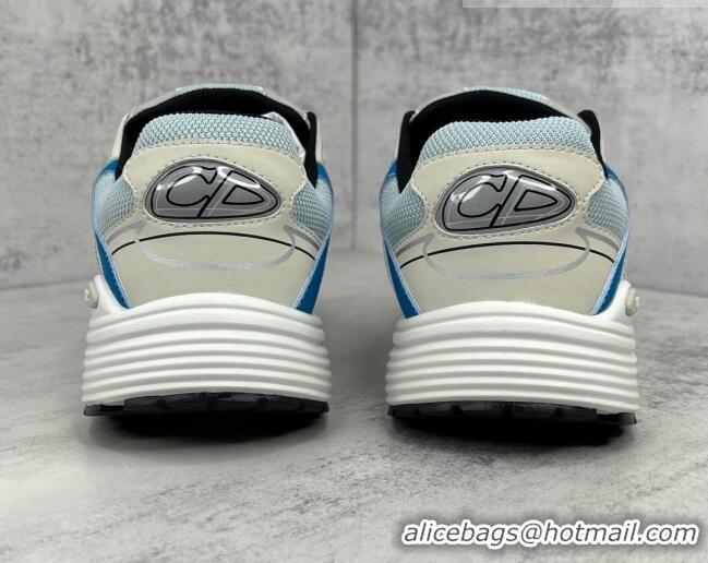 Stylish Dior B30 Sneakers in Mesh and Technical Fabric Blue/Grey 122939