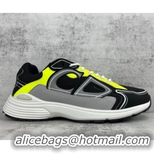 Sumptuous Dior B30 Sneakers in Mesh and Technical Fabric Neon Yellow 122940