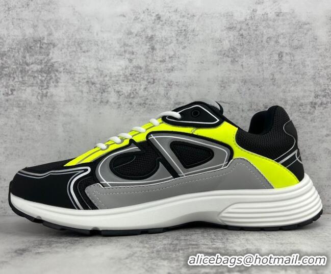 Sumptuous Dior B30 Sneakers in Mesh and Technical Fabric Neon Yellow 122940