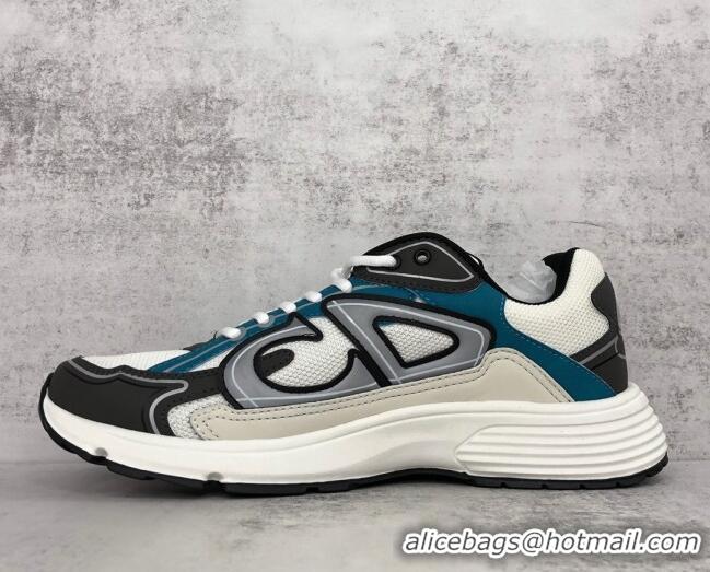 Sophisticated Dior B30 Sneakers in Mesh and Technical Fabric Blue/White/Grey 122942