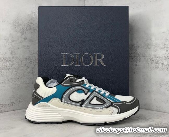 Sophisticated Dior B30 Sneakers in Mesh and Technical Fabric Blue/White/Grey 122942