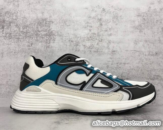 Sophisticated Dior B30 Sneakers in Mesh and Technical Fabric Blue/White/Grey 122942