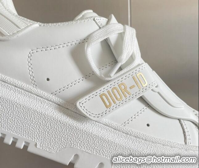 Grade Dior DIOR-ID Sneakers in Calfskin Leather White 122944