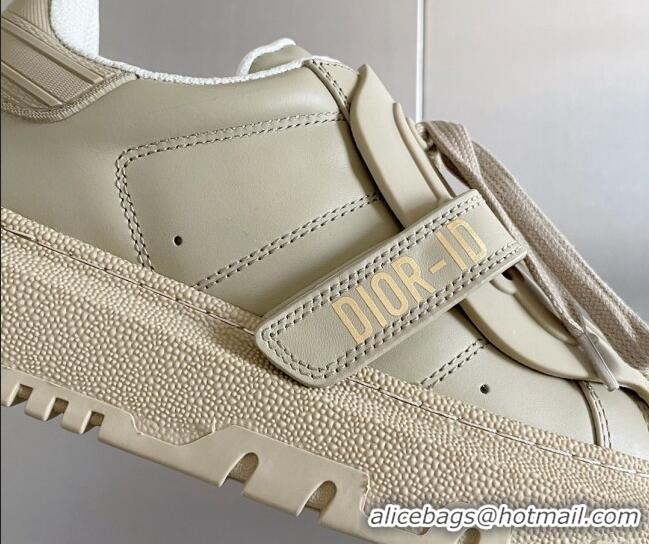 Duplicate Dior DIOR-ID Sneakers in Calfskin Leather Beige 2122946