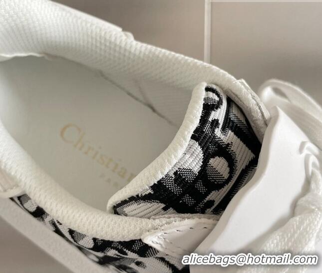 Good Quality Dior DIOR-ID Sneakers in Calfskin and Oblique Canvas White 122947