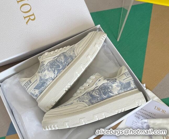 Low Price Dior DIOR-ID Sneakers in Toile de Jouy Reverse Print Calfskin Blue 122950