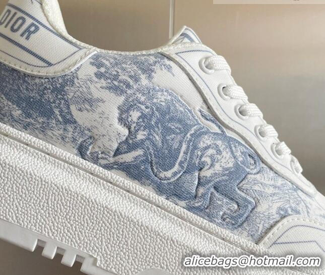 Low Price Dior DIOR-ID Sneakers in Toile de Jouy Reverse Print Calfskin Blue 122950