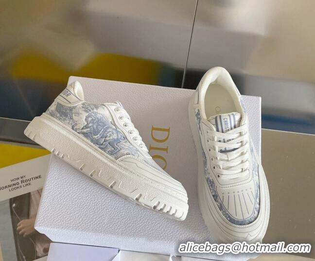 Low Price Dior DIOR-ID Sneakers in Toile de Jouy Reverse Print Calfskin Blue 122950