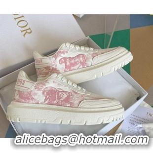 Perfect Dior DIOR-ID Sneakers in Toile de Jouy Reverse Print Calfskin Pink 122951