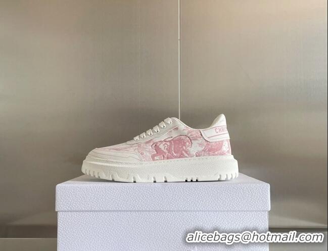 Perfect Dior DIOR-ID Sneakers in Toile de Jouy Reverse Print Calfskin Pink 122951