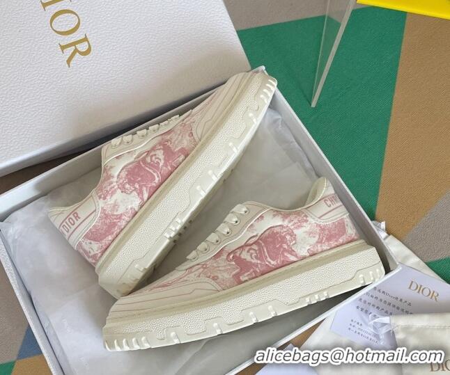 Perfect Dior DIOR-ID Sneakers in Toile de Jouy Reverse Print Calfskin Pink 122951