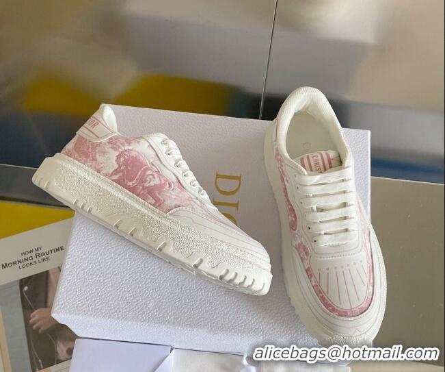 Perfect Dior DIOR-ID Sneakers in Toile de Jouy Reverse Print Calfskin Pink 122951