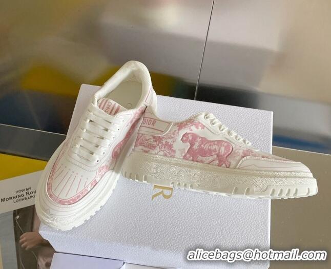 Perfect Dior DIOR-ID Sneakers in Toile de Jouy Reverse Print Calfskin Pink 122951