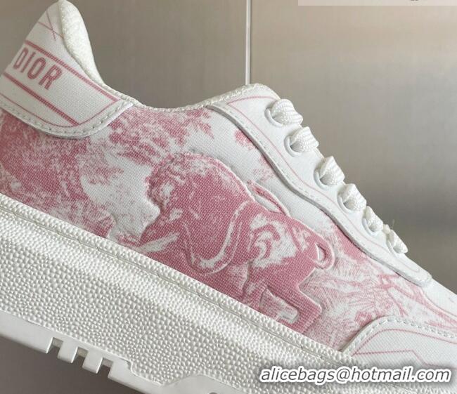 Perfect Dior DIOR-ID Sneakers in Toile de Jouy Reverse Print Calfskin Pink 122951