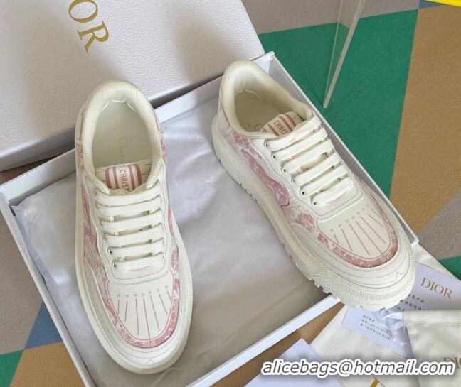 Perfect Dior DIOR-ID Sneakers in Toile de Jouy Reverse Print Calfskin Pink 122951