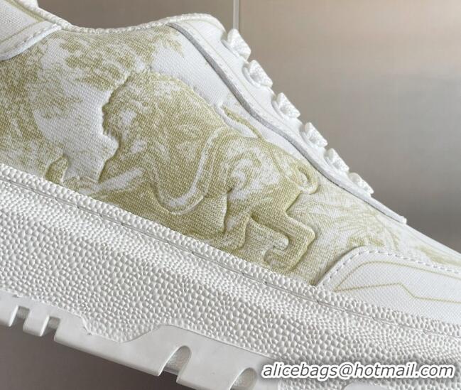 Good Looking Dior DIOR-ID Sneakers in Toile de Jouy Reverse Print Calfskin Green 122952