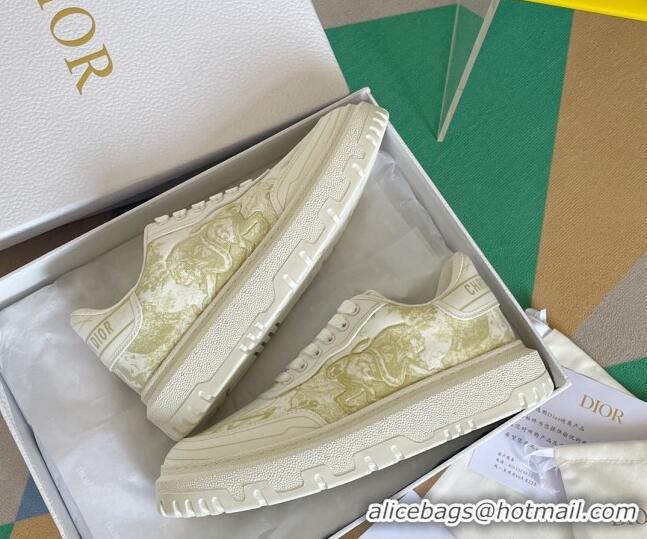 Good Looking Dior DIOR-ID Sneakers in Toile de Jouy Reverse Print Calfskin Green 122952