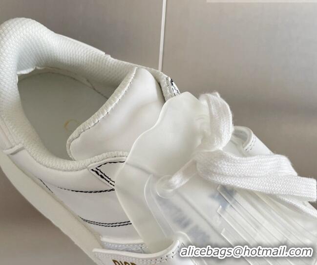 Sophisticated Dior DIOR-ID Sneakers in White Calfskin with White Clear Sole 122955