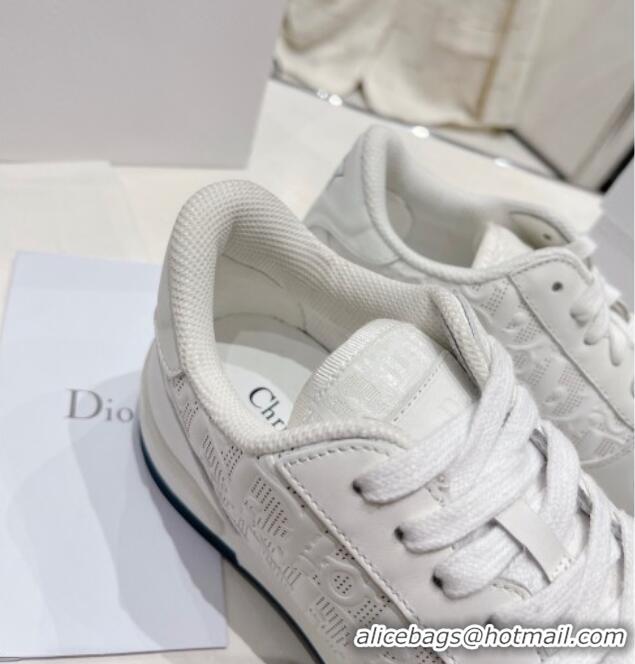 Top Design Dior One Sneakers in Oblique Perforated Calfskin White 013034